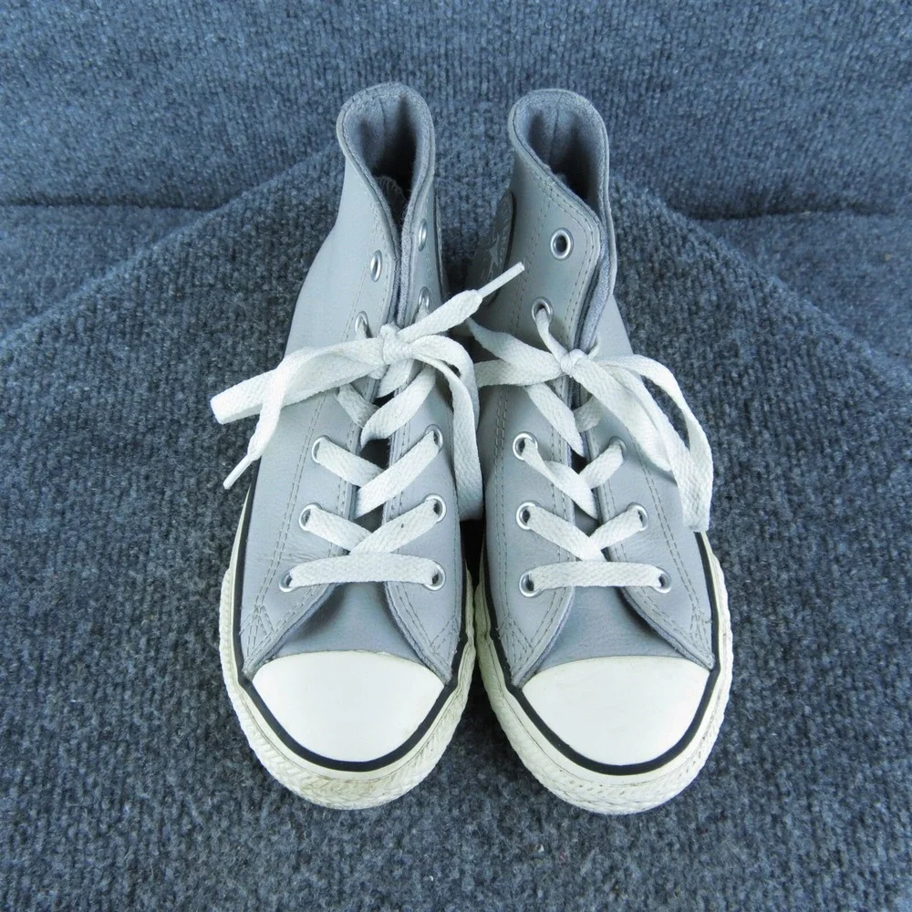 Converse Boys Sneaker Shoes Sz Y 13‎ Medium Athletic Gray Leather Lace Up